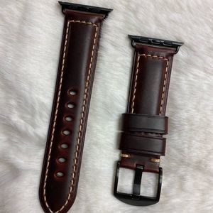 Brown Genuine Leather Apple Watchband 42/44